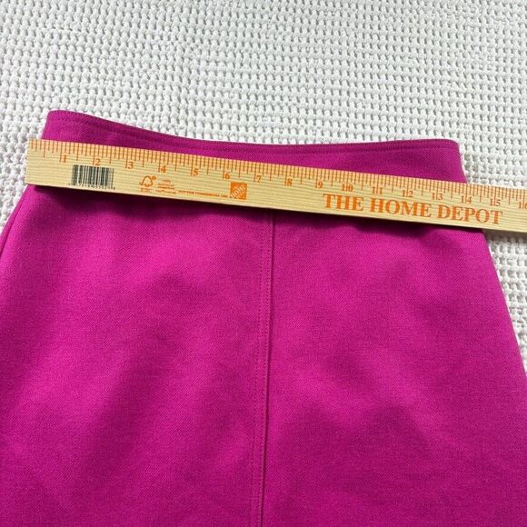 J Crew mini skirt women's 4 double serge wool pink lined work 60s mod - Picture 4 of 10